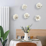3Dceramic Flower Sculptures Flower Wall Decor for Living Room Bathroom Carnation