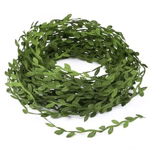 65 Ft Vine Ribbon, Floral Decorations Green Leaf Ribbon Decorative Fake Green Plant