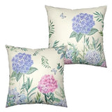 Set of 2 Spring Flower Pillow Cover Vintage 20" x 20" (Pack of 2) Hydrangea Hydrangea