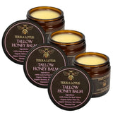 3PC Organic Grass-Fed Beef Tallow Balm with Raw Honey  Lavender Skin Moisturizer Bouquet