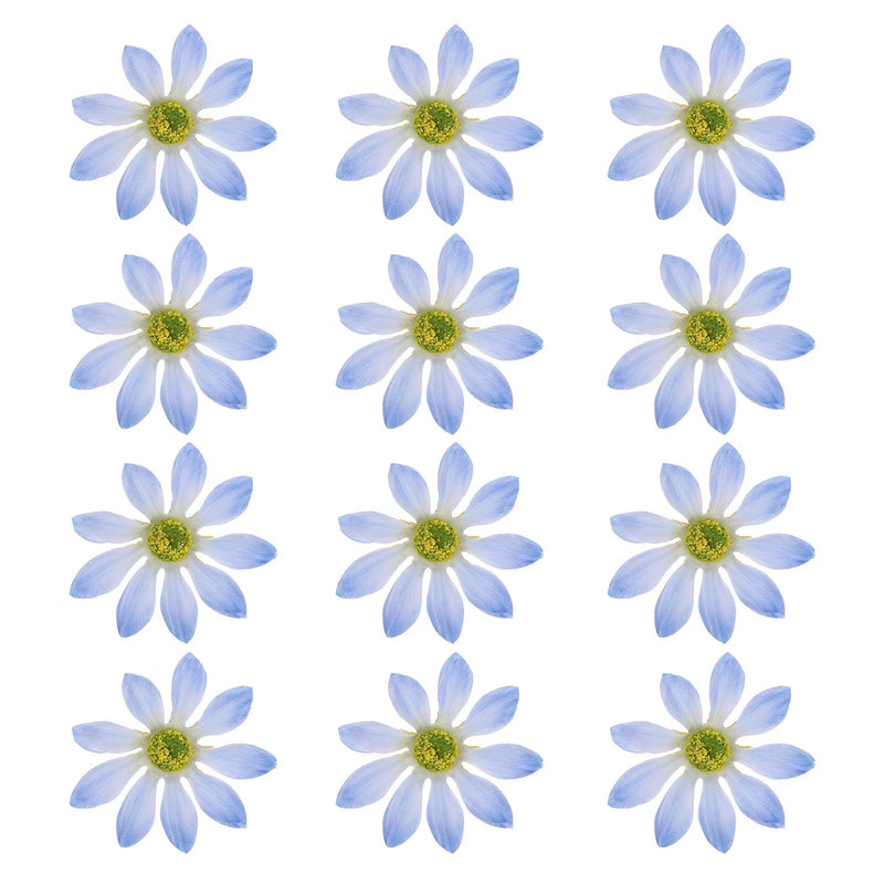 12 Pcs Artificial Daisies Flower Heads, Fake Chrysanthemum Heads, Sky Blue Daisies