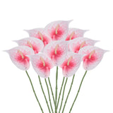 10Pcs 13" Artificial Anthurium Lily Flowers Floral Bouquet Decor, Orange White Lily