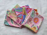 5 Fat Quarters - Pink Kaffe Fassett FQ 18 x 22 Cotton Quilting Fabric Ver. 3 Flowering Plants