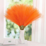 60 PCS 24 Inch Artificial Orange Pampas Grass Decor Tall Faux Pompas Stems Pampas Grass