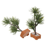 2pcs Dollhouse Miniature Plants: Fake Potted Pine Tree - Tiny Green Plant Green Plant