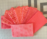 ALL CORAL Fat Quarters - 9 DESIGNS Flowering Plants