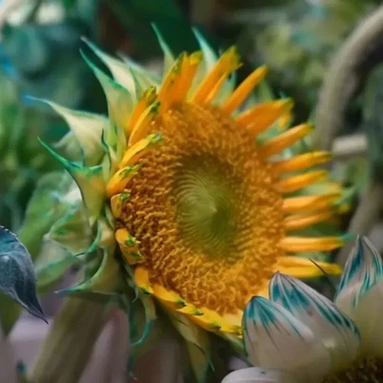 50pcs Rare Green Lace Sunflower Seeds Ð Unique Blooms for a Stunning Garden. Sunflower