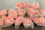 Uimsao Bulk Of 12 Light Pink artificial Silk Peony Flowers,Home Decor NIB spring Peony