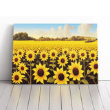 Glorious Sunflower Field Canvas Wall Art Print Framed Picture Decor Living Room Sunflower