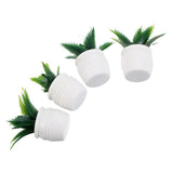 4 Pcs Dollhouse Simulation Potted Plant Mini Artificial Greenery Green Plant