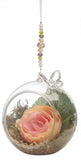 Ganz E9 Wedding Home Decor Peach Peony Single Flower Terrarium 5in Ornament Peony
