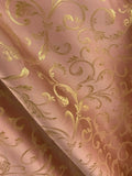 PINK GOLD Brocade Flower Floral Upholstery Drapery Fabric (110 in.) Sold BTY Flowering Plants