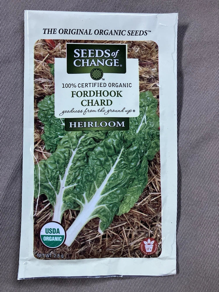 Seeds of Change Heirloom USDA Organic Fordhook Chard Garden Vegetable Seeds Garden Plants