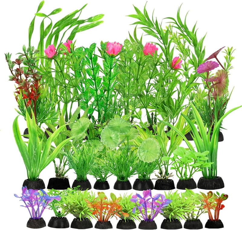 30Pcs Aquarium Plants, Green Fish Tank Plants, Artificial Aquarium Fish Tant Dec Green Plant