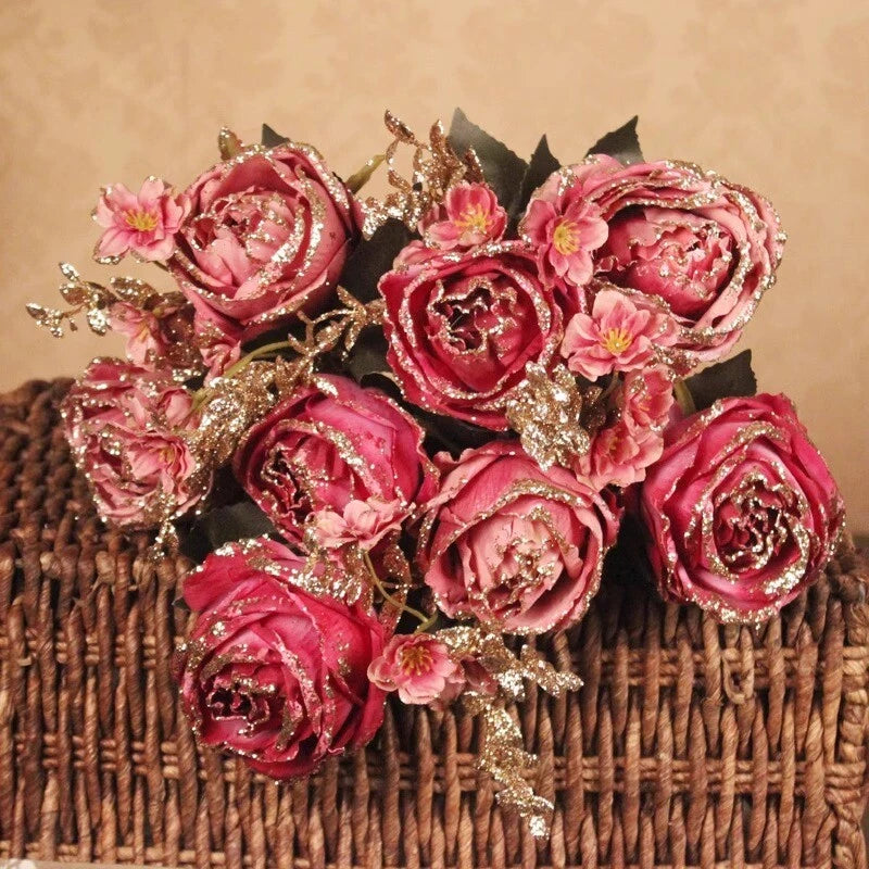 Home Simulation Peony flower bouquet European-American simulation flower set Peony