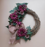 16" Burgundy Sunflower Berry Mini Sunflower Fall Floral Grapevine Wreath Sunflower