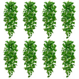 8Pcs Fake Hanging Plants, 9 Branch Artificial Hanging Plant, Lush Faux Pothos... Green Plant