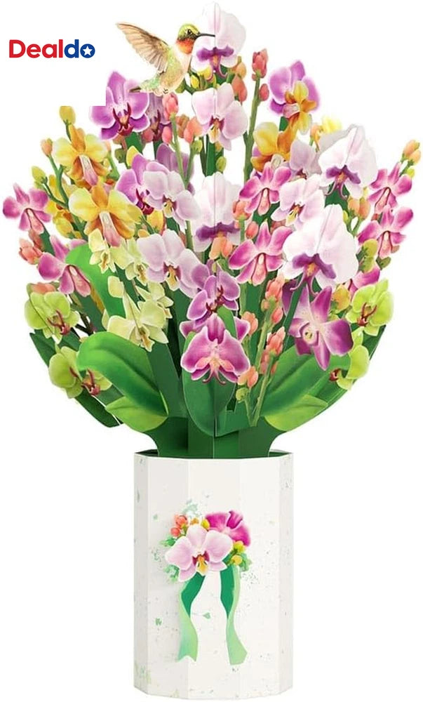 Orchid Bouquet, 12 X 8.5 Pop up Flowers Orchids
