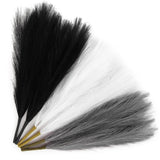 Black Pampas Grass Decor, 6pcs 17.7in Faux Pampas Decor for Modern Home, Grey... Pampas Grass