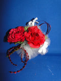 New Pin on Red Open Roses Corsage for Wedding, Prom, Mother's Day, Anniversary Bouquet