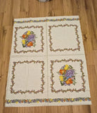 VTG Cotton FAbric  Daisy Kingdom Donna's Fruit Pillow Panel Cut Sew  14x14 Flowering Plants