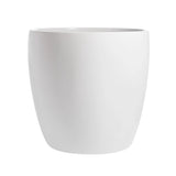 Root and Stock Napa Round Cylinder Modern Garden Planter Fiberglass - White Garden Plants