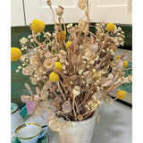 Dried Seed Pod Head Bouquet 17Ó Yellow Billy Buttons Boho Wedding Centerpiece Dried Flower