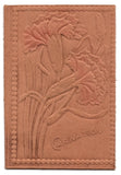 1908 Carnation Flower Tobacco Leather Card ACC L26 Cigarettes Embossed Tinted Carnation