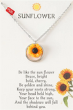 Sunflower Flower Daisy Pendant Necklace for Women Friend Adjustable Link Chain L Sunflower