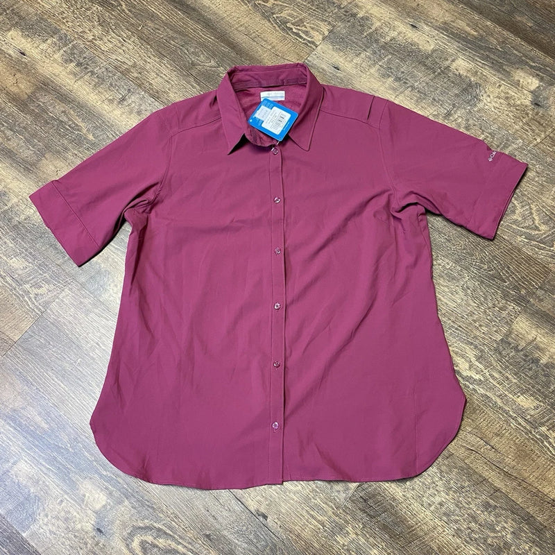 NEW Columbia Savanna Hill Short Sleeve Shirt Women's XL Vented Omni Shade UPF 50 Roses