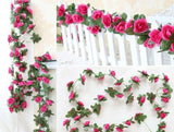Artificial Rose Red Small Flowers Vine Wall Wedding Garland (90" each) Roses