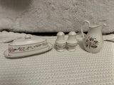 MARTHA STEWART Butter Dish, Salt- N -Pepper & Creamer Hydrangea Pattern MSE Hydrangea