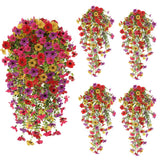 4PCS Artificial Hanging Flowers for Outdoors Summer Decoration, Upgrade UV Re... Green Plant