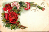 Vintage 1910 Embossed Roses Carnation Sympathy Flowers Postcard Smethport PA Carnation