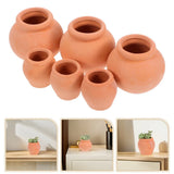 3 PCS Mini Round Growing Pots Garden Small Terracotta Cactus Planter Garden Plants