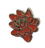 Red Flower Water Lily Enamel Lapel Hat Pin Tack Lily