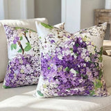 Velvet Purple Hydrangea Flower Throw Pillow covers 18" x 18" Purple Flower 2pcs Hydrangea