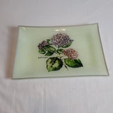 Vintage Frosted Glass Hydrangeas Plate Hydrangea