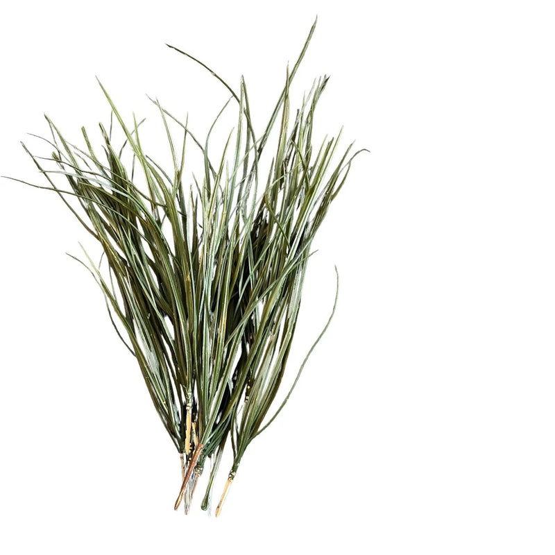 Artificial green grass stems bouquet picks, bundle of 13