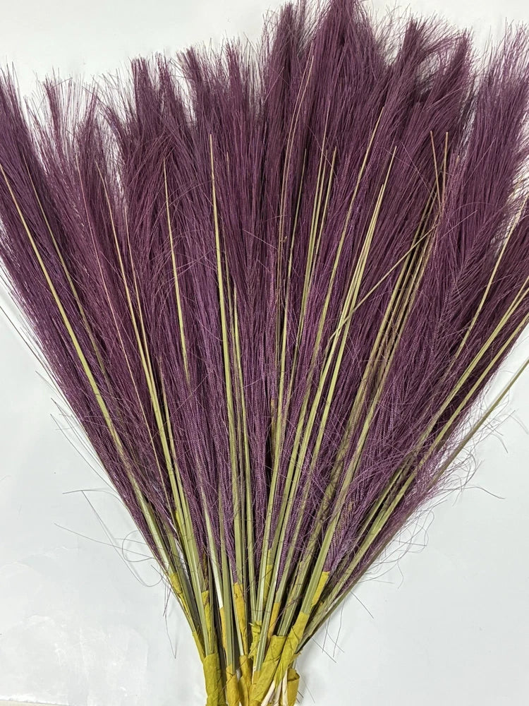 16 Faux Pampas Grass Stems Purple Feathery Plumes 17" Boho Floral Home Decor Pampas Grass