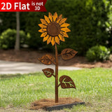 Rustic Sunflower Garden Stake Decorative Outdoor Yard Flower Lawn Decor Garden Plants
