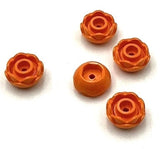 Lego 5 New Orange Plants Flower Round 2 Layers Peony Rose Open Stud Parts Peony