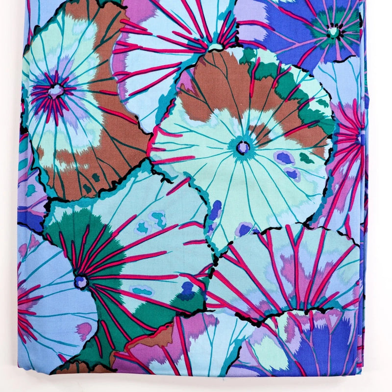 Lotus Leaf G29 Kaffe Fassett Blue Purple Multi BTHY Half Yard Quilting Cotton Flowering Plants