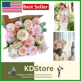 Artificial Peonies Roses Flowers Set 20pcs Pink Peach Wedding Home Decor Hydrangea
