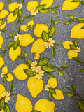 Lemon Blossoms Floral Fabric  one  17 x 20 inch piece 100% Cotton Free Ship Flowering Plants