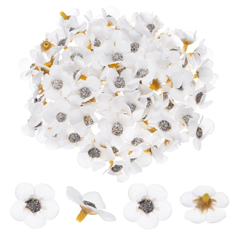50-Pack Artificial Flower Heads, Mini Silk Faux Daisy Flowers DIY [White] Daisies