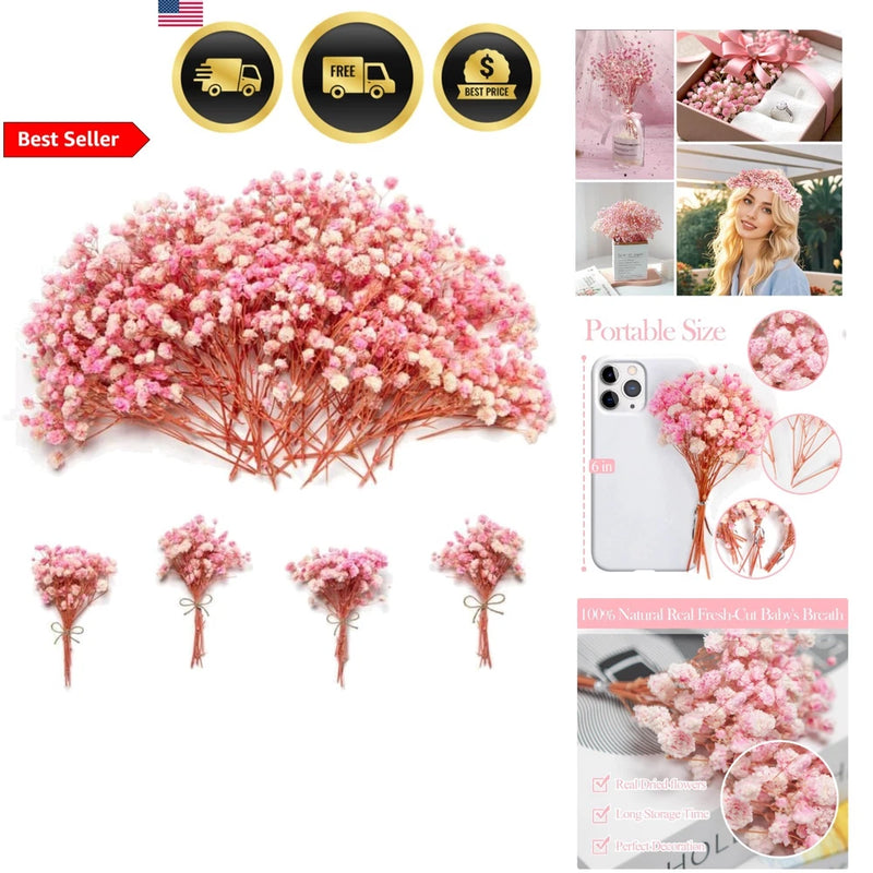 Dried Baby Breath Flowers Pink White Bouquets Bulk Wedding Decor Craft Supplies Dried Flower
