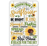 Sunflower Sign, Wisdom from a Sunflower, good advice, sunflower gift, flowers Sunflower