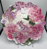 3 Pc Set Melamine Dinner Plates Pink Hydrangea Floral 11.5Ó Shabby Chic New NWT Hydrangea