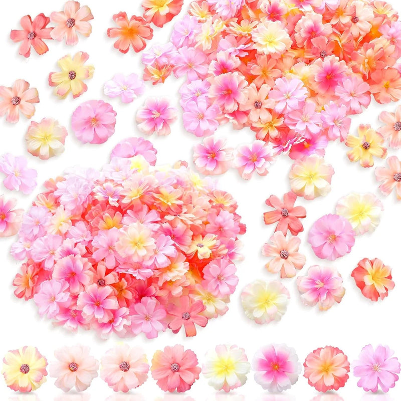 120 Pcs Small Flowers for Crafts Mini Faux Flowers Artificial Silk Daisy Peony F Peony